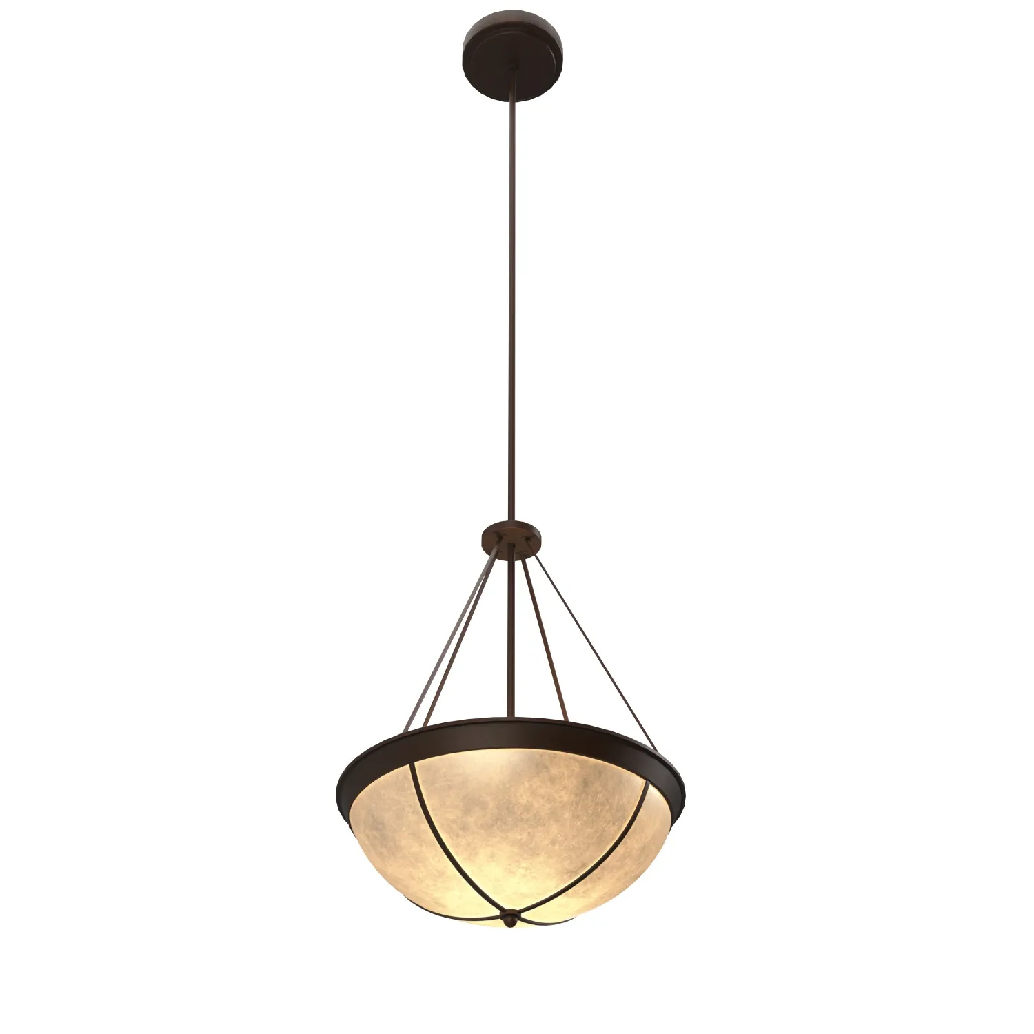 Antique Lobby Dome Light Pendant PBR 3D Model_04